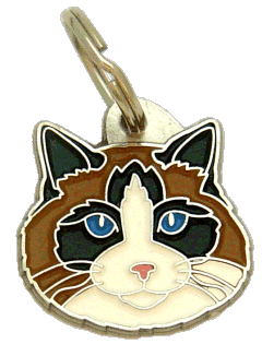 Ragdolska mačka tricolor <br> (obesek za mucko, Gravura vključena v ceno)